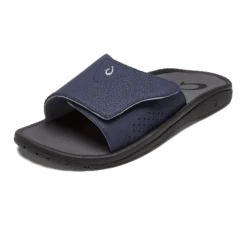 OluKai Nalu Slide - Trench Blue / Charcoal 12 OluKai Nalu Slide - Trench Blue / Charcoal -Urban Sneaker Hub 10332 DE26 AMZ NaluSlide TrenchBlueCharcoal