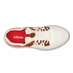 OluKai Mio Lī- Bright White / Red Lava -Urban Sneaker Hub 10440 WB7U 004 M MioLi BrightWhiteRedLava