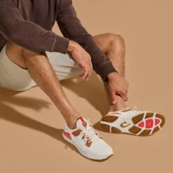 OluKai Mio Lī- Bright White / Red Lava -Urban Sneaker Hub 10440 WB7U 102 M MIOLI BrightWhiteRedLava